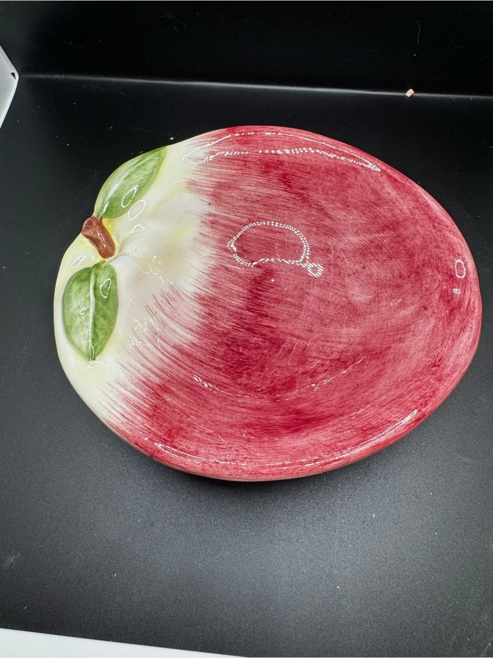 Red & White Ceramic Apple Serving Platter 7